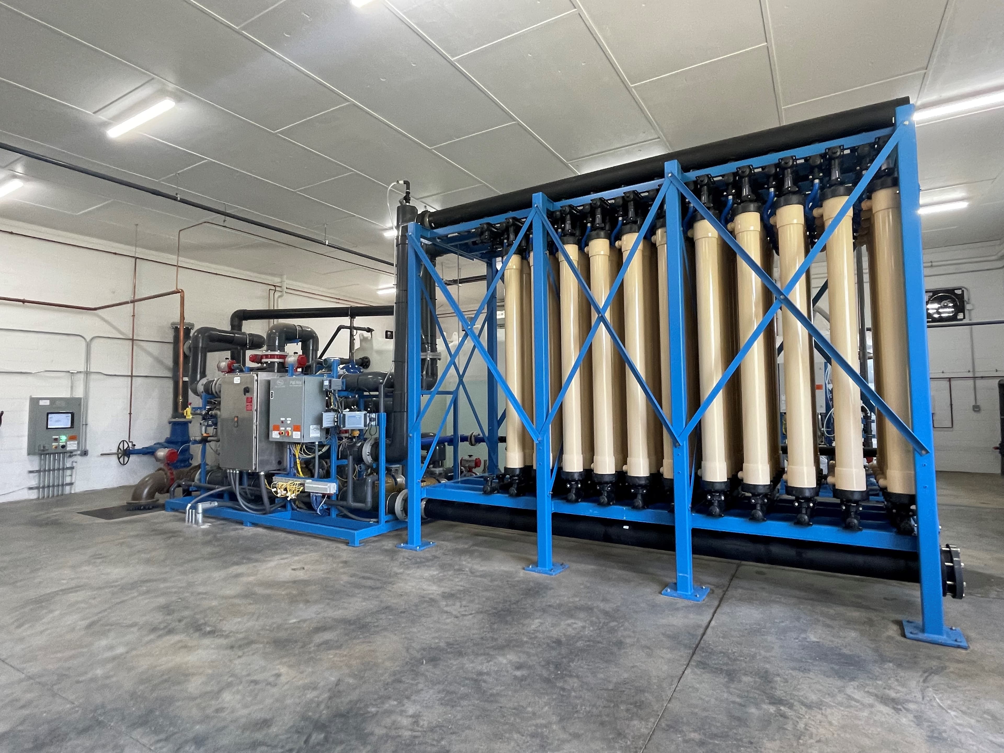 Interior filtration equipment at the Dayton Water Treatment Plant